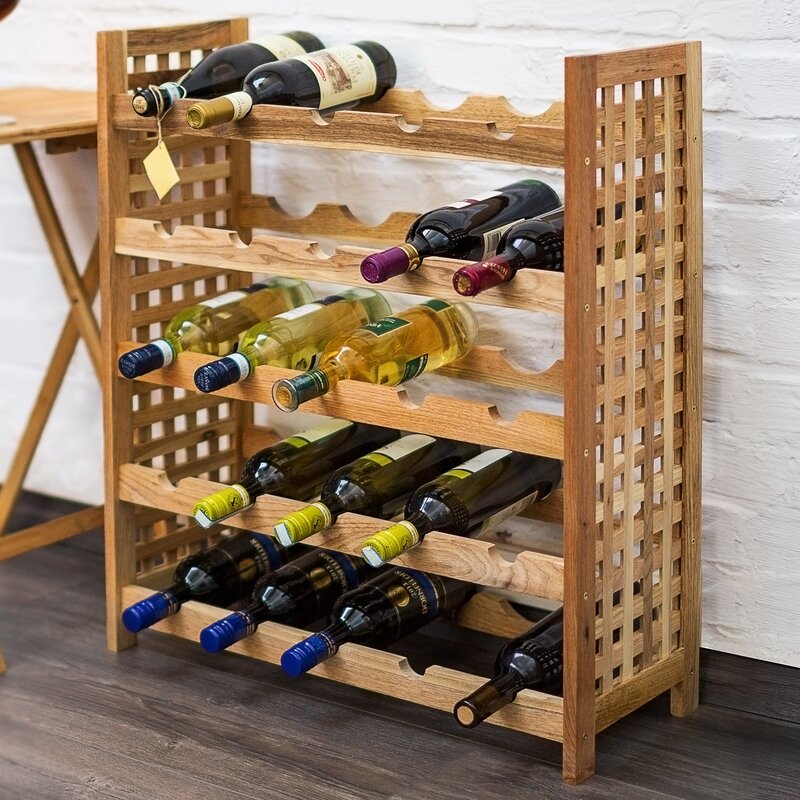 Relaxdays 25 Bottle  Floor Wine Rack  Reviews Wayfair co uk